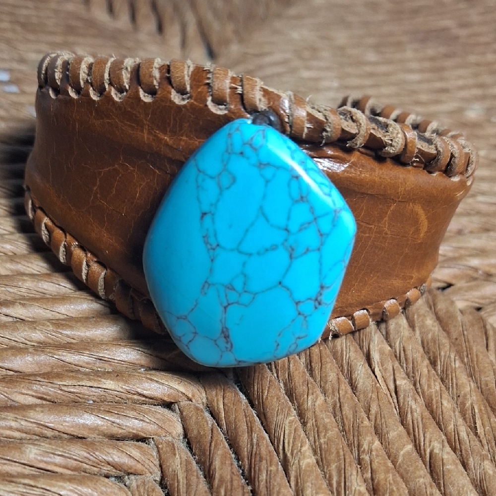 Fossil Brown Leather Bracelet with Tan Accents